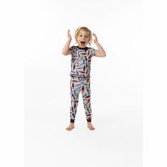 For the little man who likes to indie flip, kick grab, and tailslide. This insanely soft, snug fit, 2-piece pajama set with its short sleeves, elasticated cuffs, and rad skateboard print will have him drifting off into a comfortable sleep in no time. Ready and recharged for another day of sidewalk surfing. Playful Multicolor Sleepwear For Pajama Party, Playful Multicolor Sleepwear For Loungewear, Playful Multicolor Loungewear Sets, Playful Short Sleeve Sleepwear For Playtime, Fun Multicolor Sleepwear For Playwear, Playful Tops For Pajama Party, Playful Bedtime Sets, Playful Sleepwear With Graphic Print For Sleepovers, Playful Graphic Print Sleepwear For Sleepovers