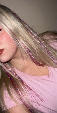 Hair Tinsel, Fairy Hair, Hair Streaks, Pretty Hair Color, Hair Stylies, Long Blonde, Dye My Hair, Hair Inspo Color, Dream Hair