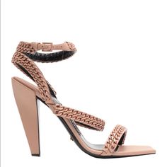 New With Box Amazing Tom Ford Chain Sandals Size 6 Luxury Formal Sandals With Chain Strap, Luxury Chain Strap Sandals For Formal Occasions, Luxury Sandals With Chain Strap And Open Heel, Chain Sandals, Tom Ford Shoes, Heel Design, Nude Heels, Designer Heels, Strap Heels