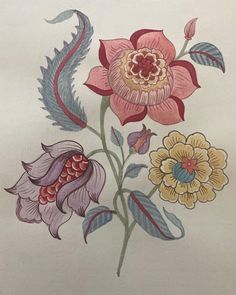 a drawing of flowers on a white background