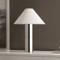 a lamp is sitting on top of a table