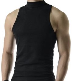 Sleeveless Turtleneck Men Anime, Revealing Man Outfits, Mens Sleeveless Turtleneck, Black Sleeveless Turtleneck Men, Turtle Neck Tank Top Men, Tank Turtleneck Outfit, Sleeveless Turtleneck Outfit Men, Sleeveless Turtleneck Men, Black Turtleneck Men