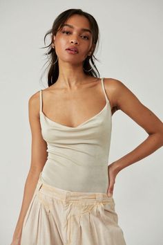 Free People Cowls In The Club Bodysuit Morning Oat Trendy Work Outfit, Knit Bodysuit, Sleeveless Bodysuit, Feminine Dress, A Pencil, Feminine Outfit, Chic Boutique, The Club, Get Dressed