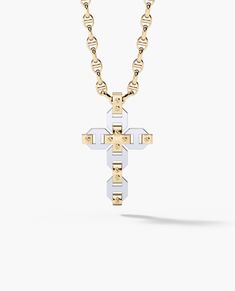 This handmade BRIGGS cross pendant is available in gold and platinum. Solid gold, hand polished pieces are fastened in place by Rockford Collection’s signature screws. Simple yet intricate, this cross pendant is ideal for those who understand that less truly is more. Luxury White Gold Cross Necklace, Luxury Cross Pendant Necklace, 14k Gold Cross Jewelry In White, White 14k Gold Cross Jewelry, Luxury Tarnish-resistant Cross Necklaces, Luxury White Gold Crucifix Jewelry, Luxury Polished Cross Pendant Necklace, Luxury Cross Pendant Necklace With Polished Finish, White Polished Cross Jewelry