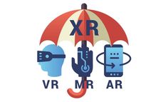 an umbrella with the words vr mr ar next to it and two heads under it