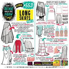 the instructions for how to wear long skirts