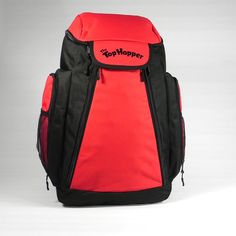 The Top Hopper Backpack is the best and largest sports backpack on the market today specifically designed for today's athlete.  Many athletes are large individuals and require a larger backpack.  Most competitor backpacks can fit inside this backpack.   Size:  21"x15"x9 Design Features: XL design to carry a full-size b Functional Backpack For Sports Events, Functional Standard Backpack For Sports Events, Sporty Gym Bag Backpack For Sports, Sporty Red Gym Bag, Red Sports Backpack, Red Standard Backpack For Sports, Sporty Standard Backpack For Sports Events, Functional Red Sports Backpack, Red Functional Sports Backpack