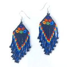 Bohemian Color Block Floral Beaded Tassel Seed Bead Earrings I Accept Reasonable Offers And Discount Bundles!! Check Out My Other Listings And Follow Me!! I Have Over 4500 Listings And I Offer Buy2 Get 3rd Free Or 30% Off 5+ Items At Poshmark.Com/Closet/Pepepizzazz On Posh App, Use My Invite Code "Pepepizzazz" For Extra $10 Coupon Free Beading Tutorials, Apple Earrings, Flamingo Earrings, Beaded Earrings Tutorials, Beaded Earrings Diy, Multicolor Earrings, Fabric Earrings, Bohemian Colors, Earrings Diy