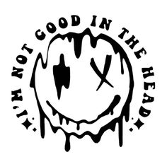 a black and white logo with the words,'good in the head'on it