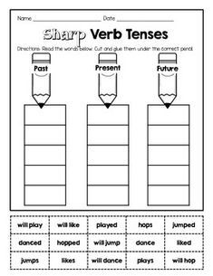 a worksheet with words and pictures to help students learn how to use them