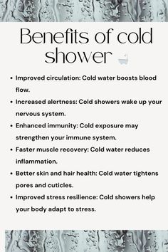 Cold Water Shower Benefits, Holistic Living, Healthy Skin, Cold Water, Brain