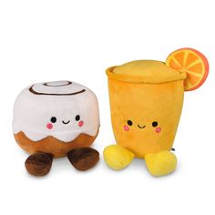 Better Together Cinnamon Roll and Orange Juice Magnetic Plush Pair Diy Camera, Milk Cookies, Kawaii Plush