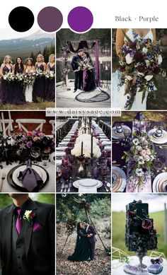 purple and black wedding color scheme