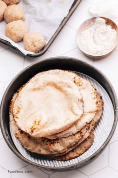 some food is sitting in a pan on the table