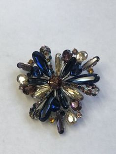 Women’s Purple Blue Flower Cluster Glass Pin/Brooch/pendant | eBay Unique Blue Brooches For Formal Occasions, Unique Blue Brooch For Party, Unique Blue Brooches For Party, Flower Shaped Costume Jewelry Brooch, Antique Purple Formal Brooches, Formal Blue Flower Brooches, Blue Floral Brooch Jewelry, Formal Blue Flower Brooch, Luxury Antique Purple Brooches