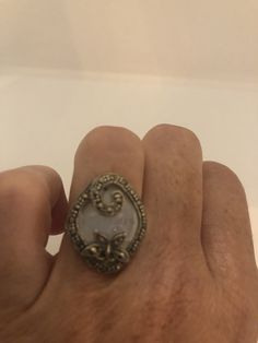 Vintage hand made about an in long Mother of Pearl set in 925 Sterling Silver Marcasite ring I have size 5.5 Can be re sized for you, my jeweler would charge $10 All rings are shipped in a nice gift box. Check out our over a THOUSAND great reviews Engraving is $4 per letter and is not always perfect depending on the piece. It can take a few days if the jeweler is busy. This is payable to Paypal Judithsltd@gmail.com Unique Sterling Silver Butterfly Open Ring, Unique Sterling Silver Open Butterfly Ring, Unique Sterling Silver Nickel-free Butterfly Ring, Unique Nickel-free Sterling Silver Butterfly Ring, Nickel-free Sterling Silver Butterfly Ring, Unique Sterling Silver Butterfly Ring, Antique Silver Moonstone Ring, Elegant Nickel-free Crystal Ring For Jewelry Making, Unique Nickel-free Butterfly Ring For Gift