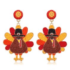 PRICES MAY VARY. Beaded Thanksgiving Earrings:Please pass the pie! These adorable Thanksgiving earrings will have you feeling the warm Autumn and ready for your Thanksgiving or Friendsgiving celebration,Features classic Thanksgiving-related elements,such as Pumpkin,Pumpkin pie,Maple leaf,Turkey and Candy corn,and mainly use fall color schemes to give a strong sense of Thanksgiving holiday atmosphere. Fall Earrings for Women:Whether you are in love with the scents that Autumn from the season of t Thanksgiving Beaded Earrings, Thanksgiving Accessories, Candy Corn Earrings, Pumpkin Candy Corn, Fall Color Schemes, Autumn Wine, Beads Candy, Pumpkin Candy, Pumpkin Earrings