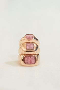 Large Ring 18k Rose Gold – Gabriela Hearst Luxury Pink Tourmaline Rings, Luxury Pink Stackable Jewelry, Luxury 14k Pink Gold Ring, Formal Pink Rings With Polished Finish, Pink Stackable Jewelry For Formal Occasions, Luxury Ring With Polished Finish And Rectangular Stone, Luxury Faceted Ring Jewelry, Luxury Faceted Jewelry Ring, Luxury Rose Gold Opal Gemstone Ring