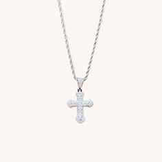 Silver Statement Cross Necklace Silver Diamond Cross Necklace, Crystal Cross, Beautiful Cross, Diamond Cross, Silver Crystal, Silver Diamonds, Cross Pendant, Vintage Silver, Handmade Silver