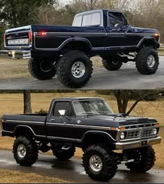 there are two pictures of the same truck