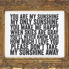 a cross stitch pattern with the words you are my sunshine