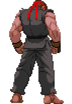 the character from dragon ball is shown in pixel art, and looks like he's ready