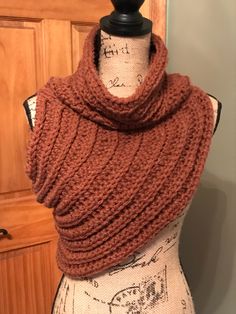 Huntress Crocheted Cowl, Katniss Inspired Rust Vest, Cross Body Cowl, Spice Cowl Scarf Hunger Games Outfits, Orange Scarf, Late Autumn, Bridal Shawl, Early Winter, Crochet Shrug, Katniss Everdeen, Black Tweed, Cowl Scarf