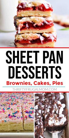 sheet pan desserts with brownies, cakes, pies and more