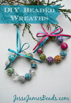 diy beaded wreaths with ribbon and bows