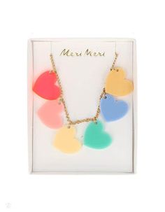 Simple Holiday Decor, Rainbow Hearts, Colorful Necklace, Rainbow Gift, Meri Meri, Hearts Necklace, Eco Friendly Paper, Bright And Beautiful, Boy Accessories