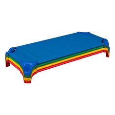 an inflatable bed is shown on a white background for use as a child's play area