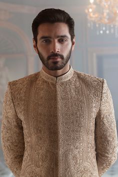 Hyderabadi Sherwani For Men, Pakistani Mens Wedding Wear, Pakistani Groom Outfits For Men, Pakistani Groom Dress, Sherwani For Men Wedding Pakistani, Sherwani Designs For Men, Sherwani Pakistani, Nameera By Farooq