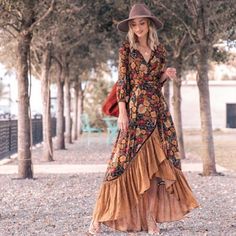 Vintage Print Dress, Boho Sundress, Look Boho Chic, Beach Bohemian, Mode Hippie, Looks Country, Boho Dresses Long, Stil Boho, Bohemian Maxi