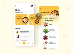 the food ordering app is designed to look like it's being displayed on an iphone