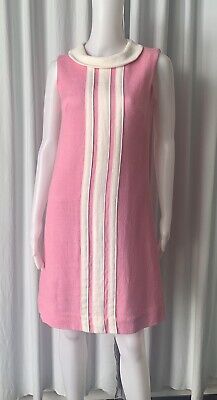 Retro Pink A-line Dress, Vintage Knee-length Pink Dress, Vintage Pink Knee-length Dress, Pink Vintage Knee-length Dress, Pink Mod Dress For Spring, Pink Fitted Mod Dress, Fitted Pink Mod Dress, 1960s Fashion Women Dresses, Late 60s Fashion