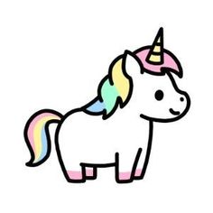 a drawing of a unicorn with a rainbow mane