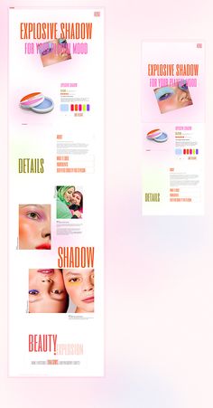 the website design is designed to look like it has different colors and shapes