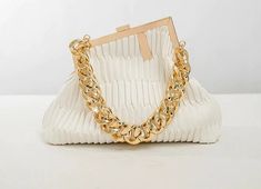 Size 12 x 9.5 x 4.5 Chic Bag With Gold Chain For Gift, Elegant Bag With Gold Chain Link, Elegant Gold Chain Link Shoulder Bag, Acrylic Box Clutch, Bronze Gifts, Vintage Messenger Bag, Bag With Chain, Box Clutch, Colorful Earrings