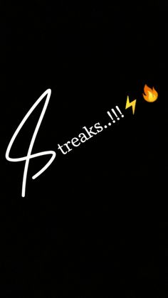 there is a black background with the words streaks on it and an orange fire