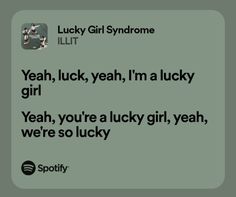 a green background with the words lucky girl syndrome