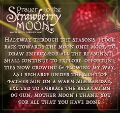 the strawberry moon poem is shown in this image