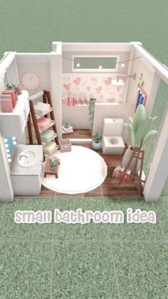 small bathroom idea in the shape of a doll house with furniture and accessories on display