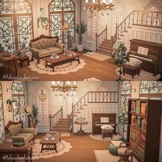 this is an image of a living room in the style of dollhouse with furniture and accessories