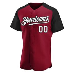 Custom Crimson White-Black Authentic Raglan Sleeves Baseball Jersey Cheap Red Crew Neck Baseball Jersey, St. Patricks Day, Orange Texas, Alpha Kappa Alpha, 3d Pattern, Custom Website, White Jersey, Number 3, Baseball Shirts