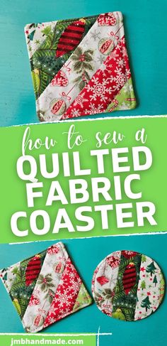 how to sew a quilted fabric coaster