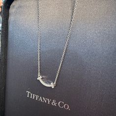 Worn Handful Times. 14k White Gold Tiffany T Smile Necklace Mini, Elegant Clear Necklace For Formal Occasions, Luxury White Gold Necklace With Vs Clarity, Elegant Clear Jewelry With Vvs Clarity, Jewelry Tiffany, White Gold Necklace, White Gold Necklaces, Tiffany Co Jewelry, Mini Pendant