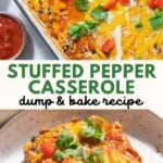 this is an image of stuffed pepper casserole