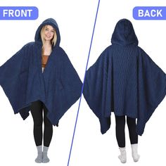 For most occasions, this hooded cape is your ideal choice. With flat shoes, boots, sports shoes, both casual and fashionable, you will get a lot of compliments. One size fits most people, solid colors are versatile, everyone can wear a unique style. Can be worn like sweaters, take the place of jackets and coats. Take it wherever you need it. Spacious cape for adults and teens. It is a good gift for Christmas, Thanksgiving, birthday, Mother's Day. Cozy Hooded Poncho For Outdoor, Hooded Poncho For Fall Outdoor Activities, Hooded Fall Poncho For Outdoor Activities, Casual Hooded Poncho For Outdoor Activities, Light Rain Jacket, Blanket Cape, Cape With Hood, Waterproof Blanket, Cloak Coat