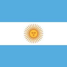 the flag of argentina is shown in blue and white with a yellow sun on it