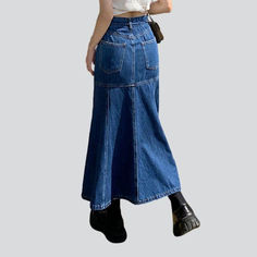 Be bold and daring in the 2023 Autumn Collection's Street Flair Trumpet Long Women's Denim Skirt! This high-waisted piece is the perfect mix of style. comfort and sophistication and promises to make you stand out in every crowd.Why You'll Fall In LoveFrom its dark wash fabric to its zipper and button closure. this skirt exudes timeless elegance. Its trumpet silhouette creates an effortless. graceful look. while its high waist guarantees a comfortable. flattering fit. Every detail promises to tra Denim Skirts Online, Trumpet Silhouette, Womens Denim Skirts, Cool Denim, Denim Skirt Women, Autumn Collection, Denim Color, 2023 Autumn, Colored Denim